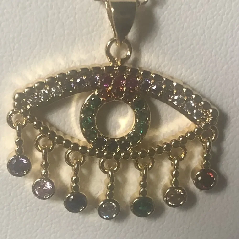 Necklace Nazar rhinestone Cooper mosaic zinc alloy